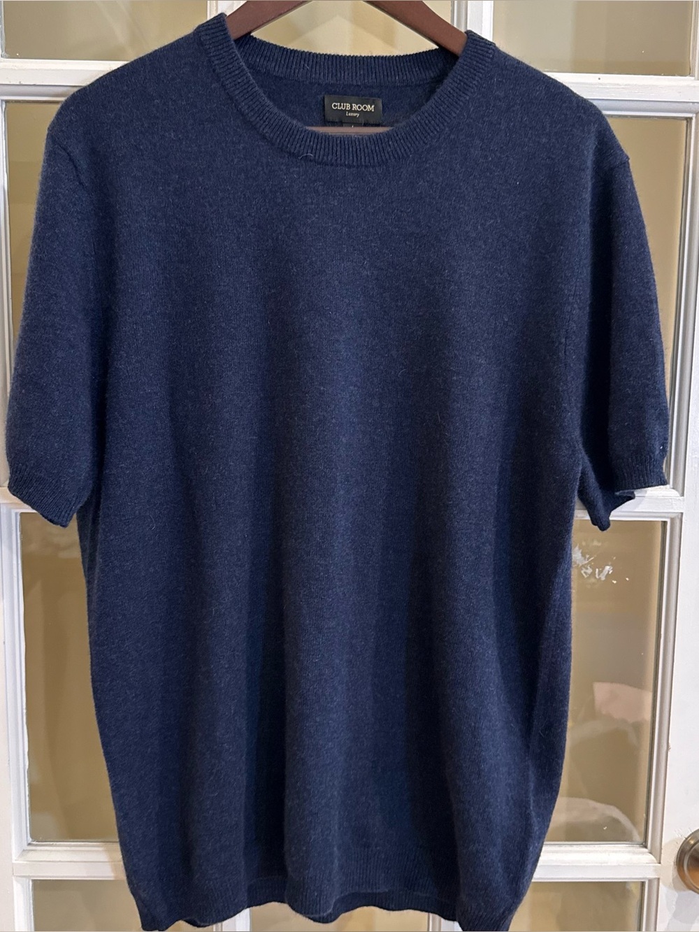 Club Room Luxury Men's Cashmere Crew Neck Sweater Blue Size L